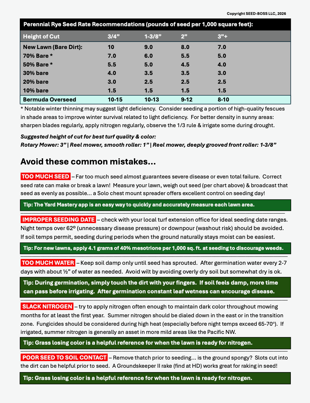 Our cultivars are selected for top scoring turf quality and color in at least one climate.  Most also top the charts for several secondary metrics like disease performance, traffic & wear, 5-year poa annua invasion, low input performance & self repair.